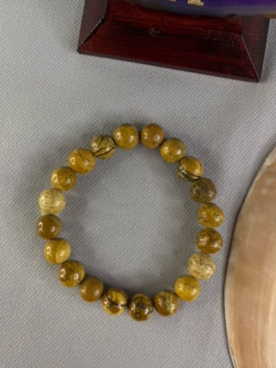 10 mm Jasper Doğal Taş Bileklik Küre Kesim
