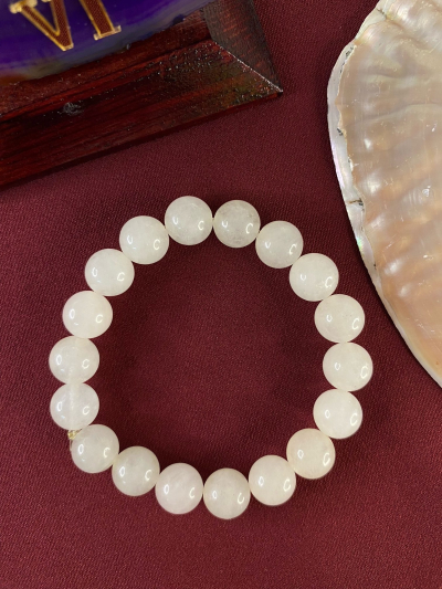 10 mm Kuvars Doğal Taş Bileklik Küre Kesim