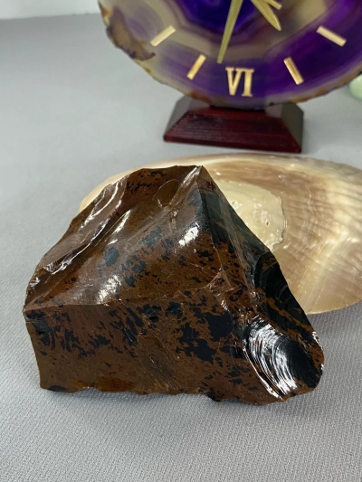 Kahverengi Obsidyen Doğal Taş Ham Parça