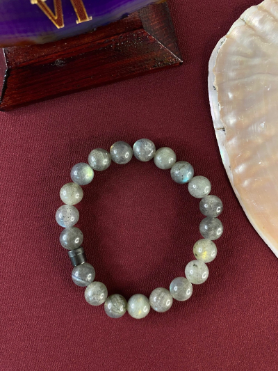 8 mm Labradorit Doğal Taş Bileklik Küre Kesim