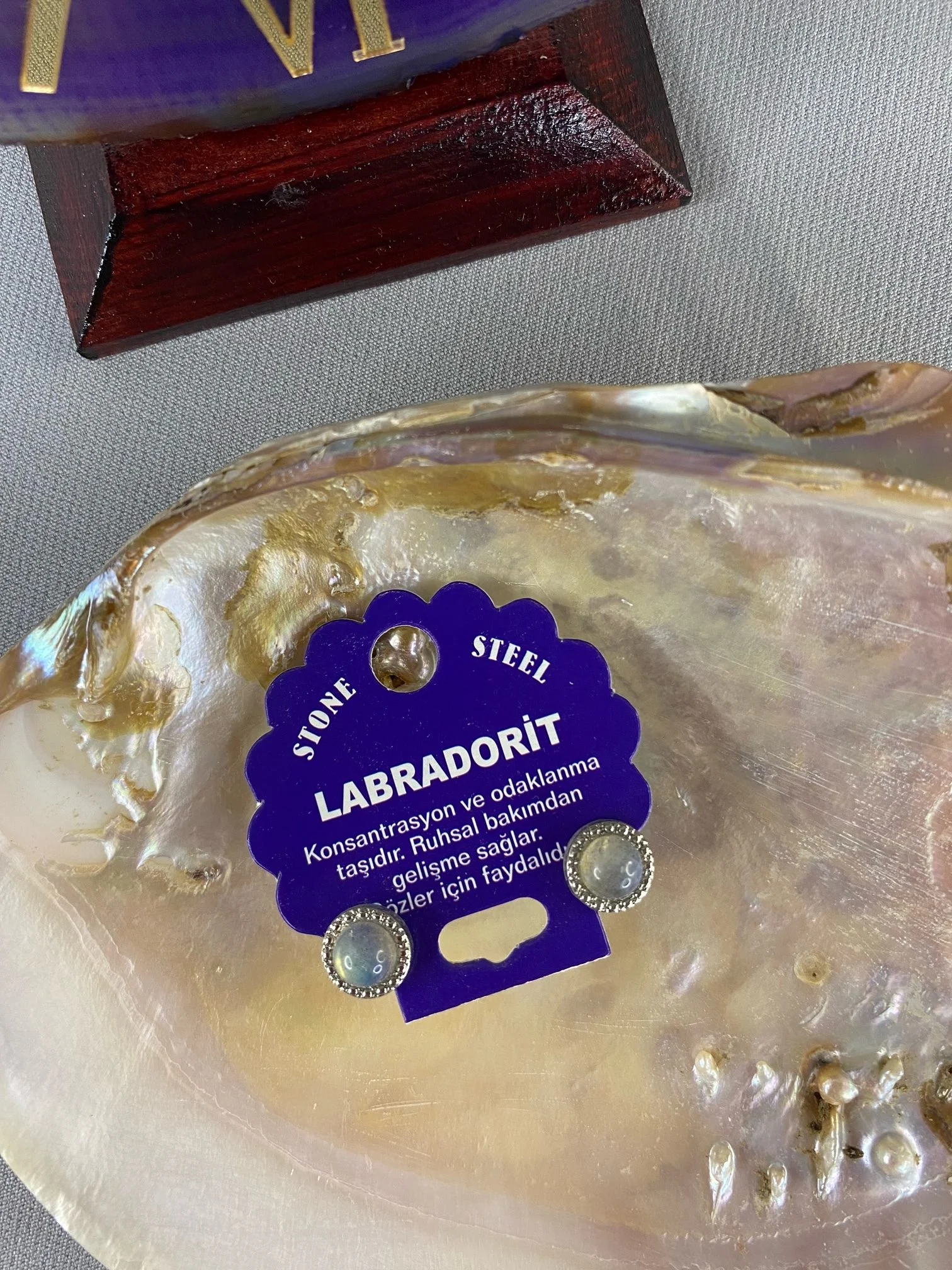 Labradorit Doğal Taş Küpe