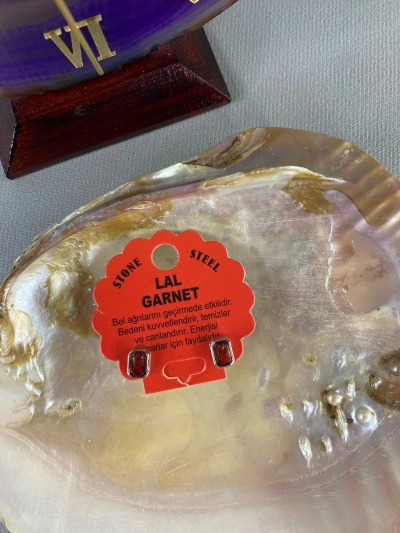 Lal Garnet Doğal Taş Küpe