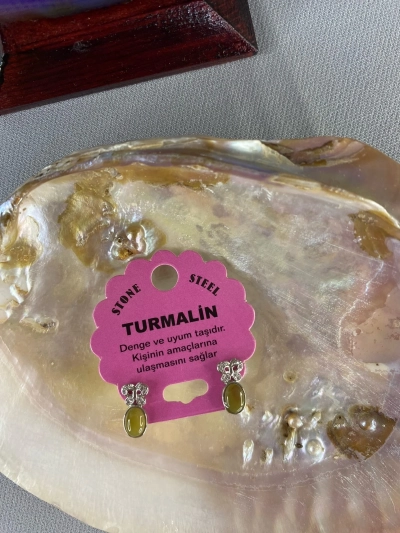 Turmalin Doğal Taş Küpe