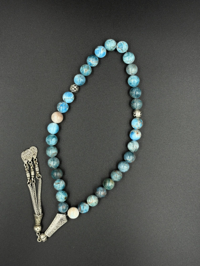 10 mm Apatit Doğal Taş Tesbih Küre Kesim