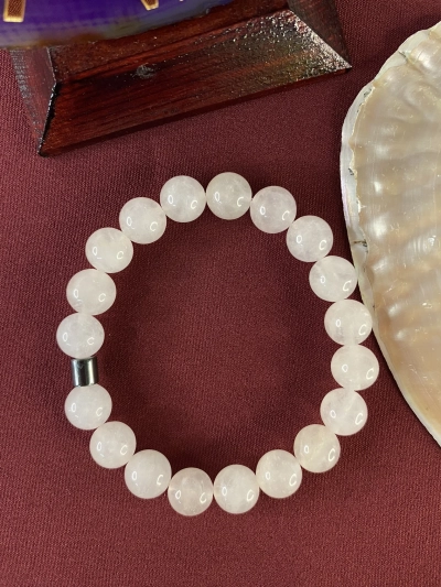 10 mm Pembe Kuvars Doğal Taş Bileklik Küre Kesim