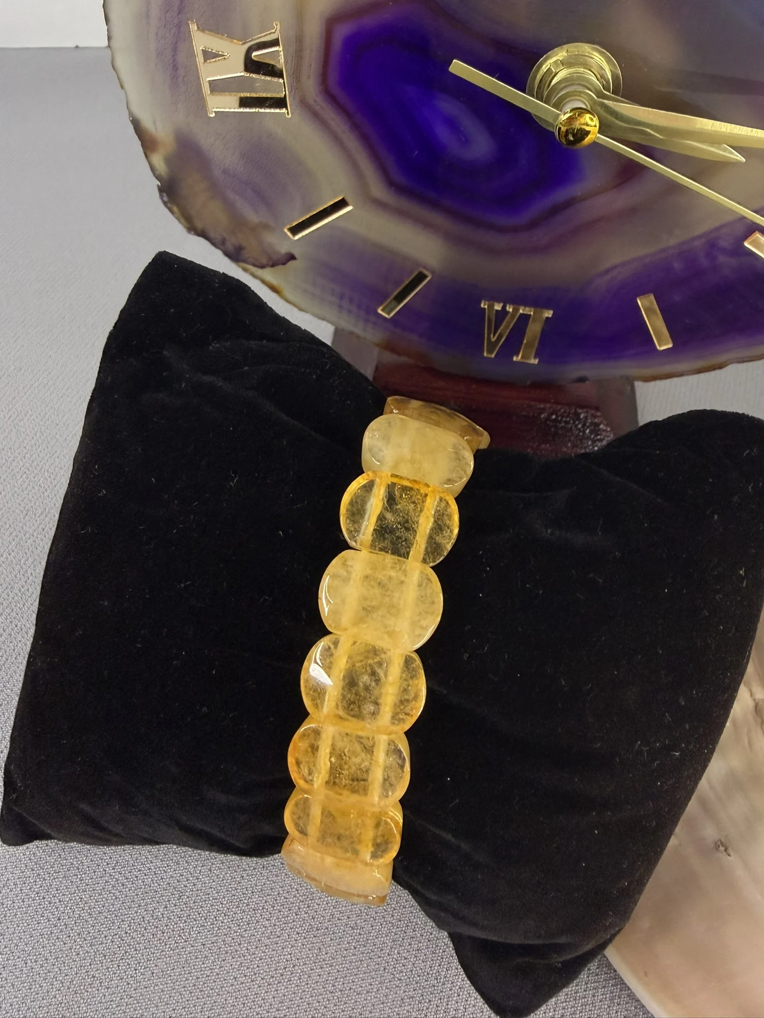 Sitrin Doğal Taş Faset Kesim Rolex Bileklik 14*5 mm