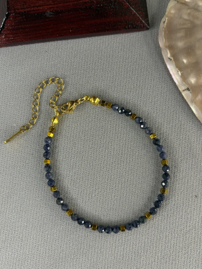 3 mm Safir Doğal Taş Bileklik Faset Kesim