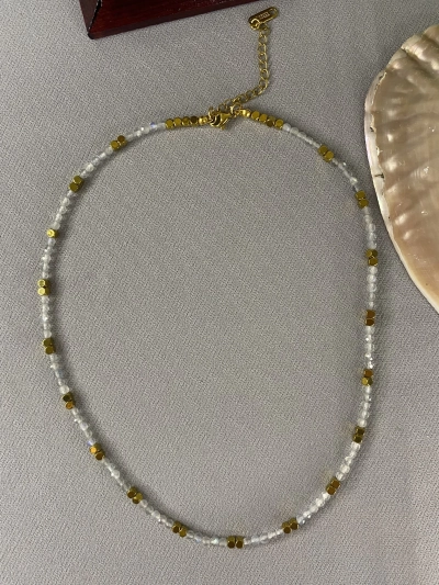 3 mm Labradorit Doğal Taş Kolye Faset Kesim