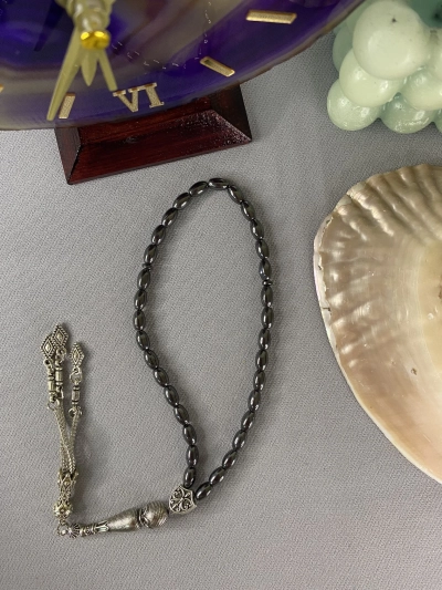 8*5 mm Hematit Doğal Taş Tesbih Arpa Kesim