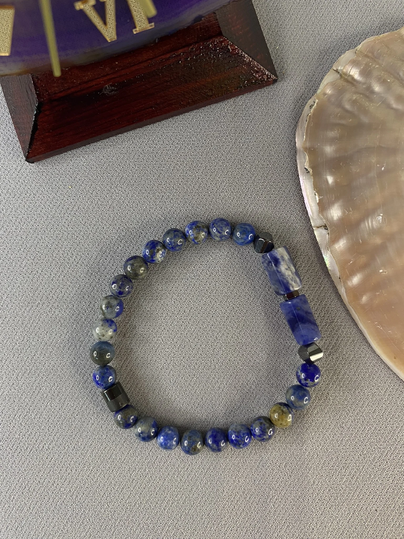 6 mm Lapis Lazuli Doğal Taş Bileklik Küre Kesim