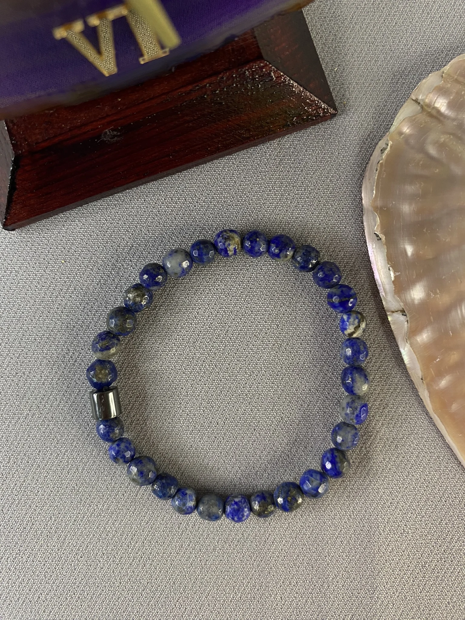 6 mm Lapis Lazuli Doğal Taş Bileklik Faset Kesim