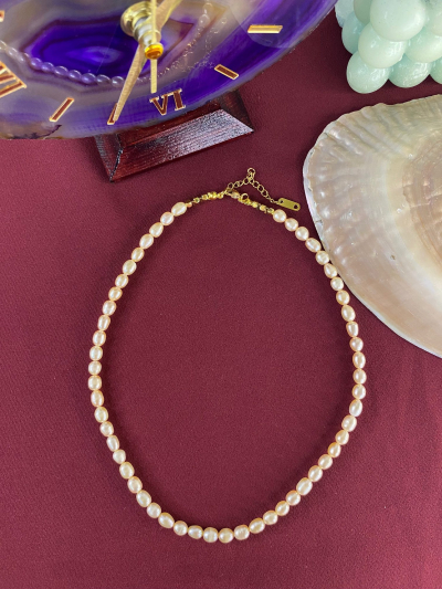 7*5 mm Somon Rengi İnci Kolye