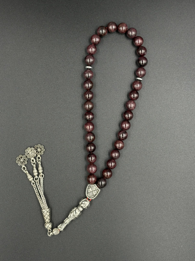 8 mm Lal Garnet Doğal Taş Tesbih Küre Kesim