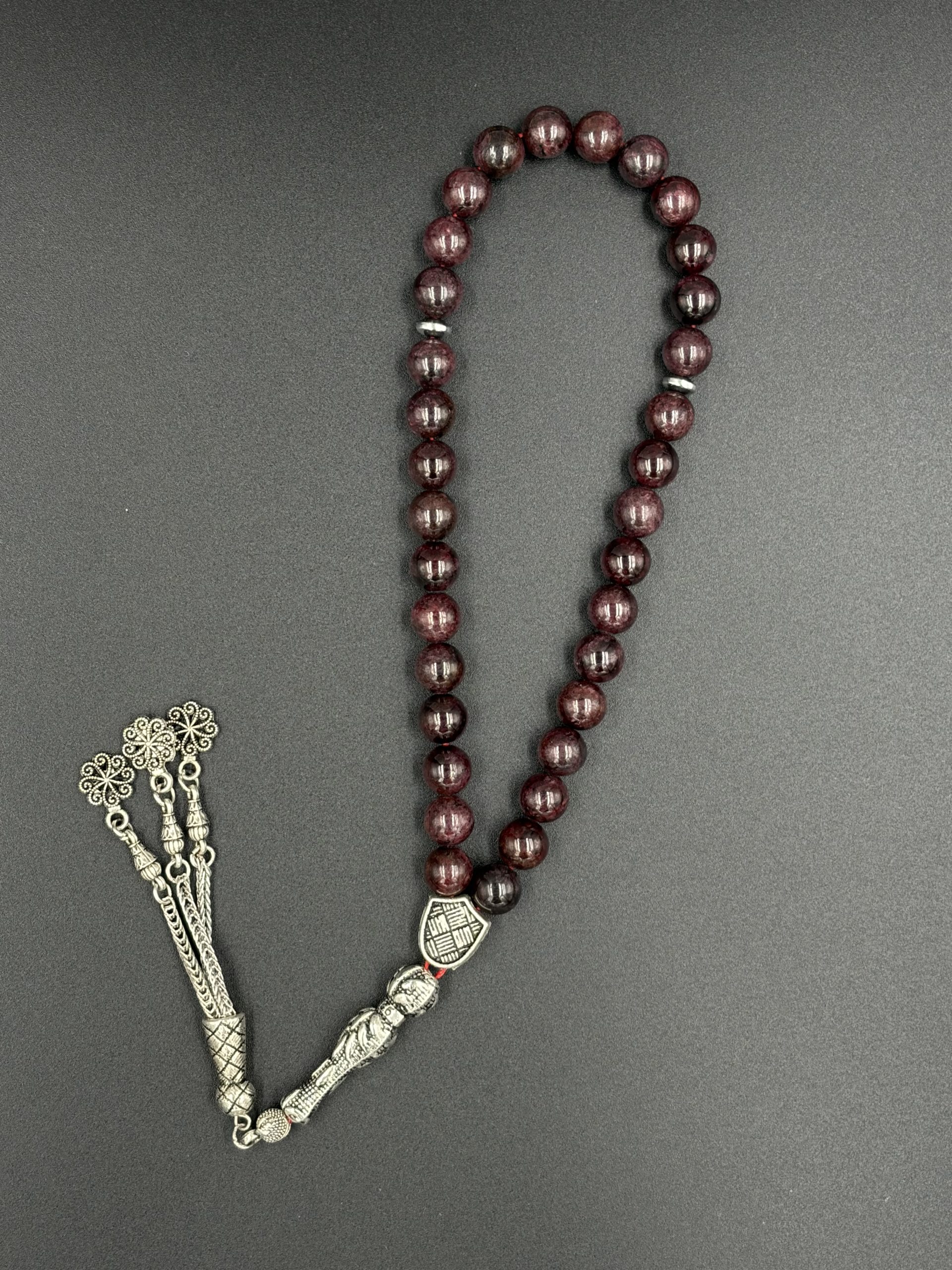 8 mm Lal Garnet Doğal Taş Tesbih Küre Kesim