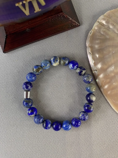 8 mm Lapis Lazuli Doğal Taş Bileklik Küre Kesim