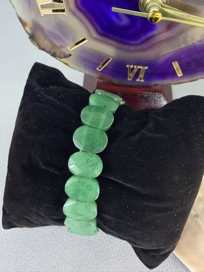 Aventurin Doğal Taş Faset Kesim Rolex Bileklik 14*5 mm