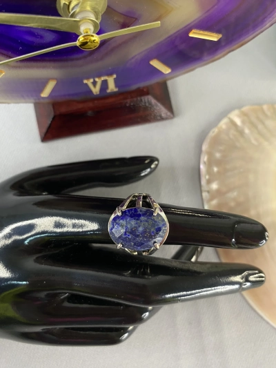 Lapis Lazuli Doğal Taş Oval Faset Kesim Yüzük